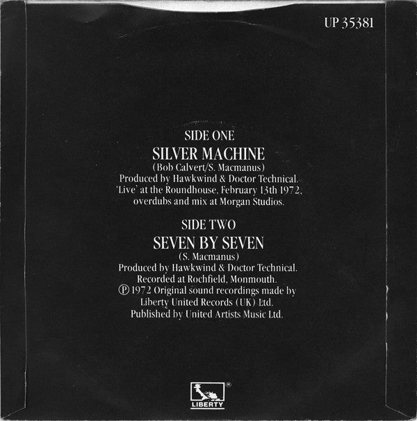 Hawkwind : Silver Machine (7", Single, RE)