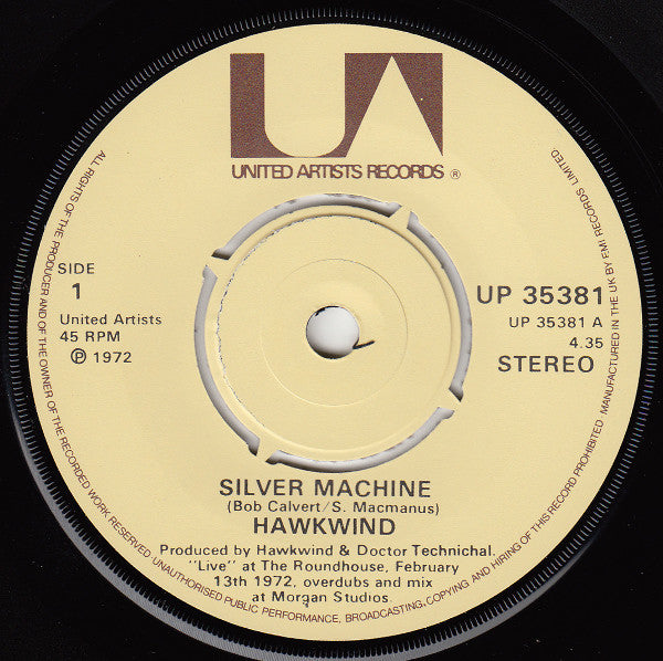 Hawkwind : Silver Machine (7", Single, RE)