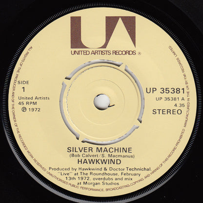 Hawkwind : Silver Machine (7", Single, RE)