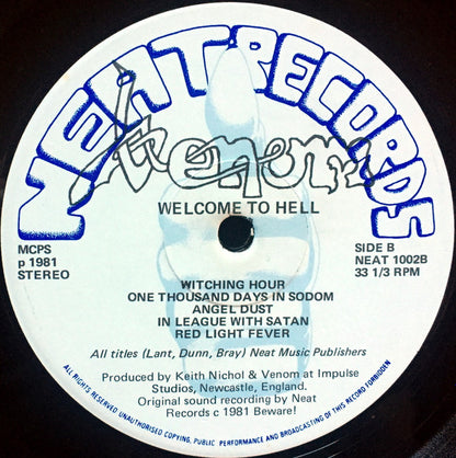 Venom (8) : Welcome To Hell (LP, Album, Blu)