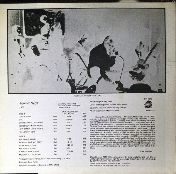 Howlin' Wolf : Evil (LP, Album, RE)