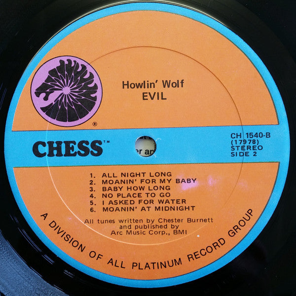 Howlin' Wolf : Evil (LP, Album, RE)