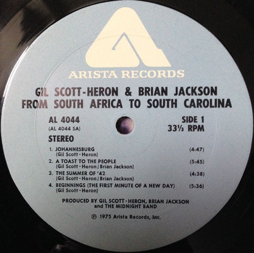 Gil Scott-Heron And Brian Jackson* : From South Africa To South Carolina (LP, Album, Gat)