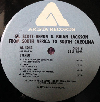 Gil Scott-Heron And Brian Jackson* : From South Africa To South Carolina (LP, Album, Gat)