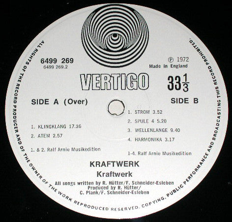 Kraftwerk : Kraftwerk (LP, Album, Swi + LP, Album, Swi + Comp)