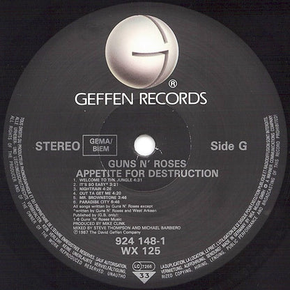 Guns N' Roses : Appetite For Destruction (LP, Album, Ltd, 1st)
