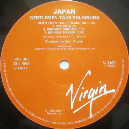 Japan : Gentlemen Take Polaroids (LP, Album, Tow)
