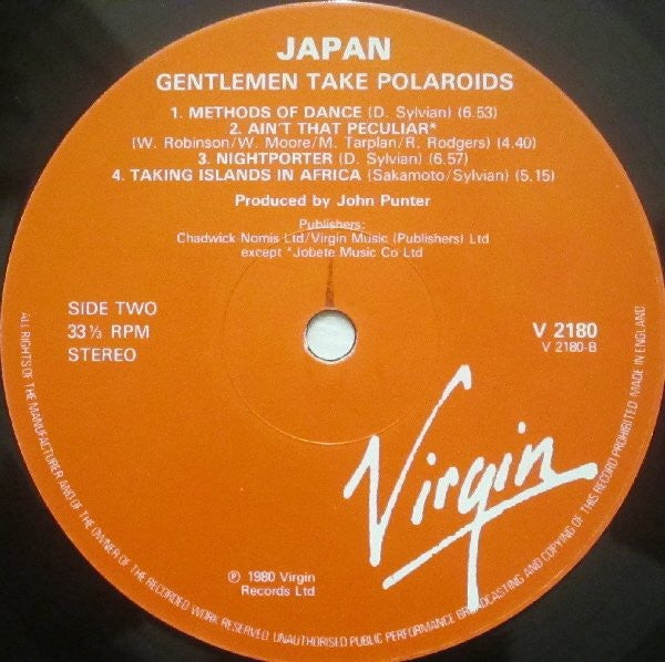 Japan : Gentlemen Take Polaroids (LP, Album, Tow)