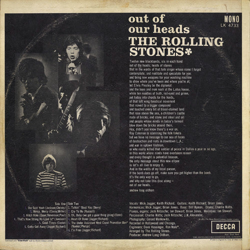 The Rolling Stones : Out Of Our Heads (LP, Album, Mono, Clo)