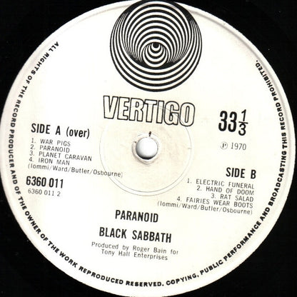 Black Sabbath : Paranoid (LP, Album, RP, Gat)