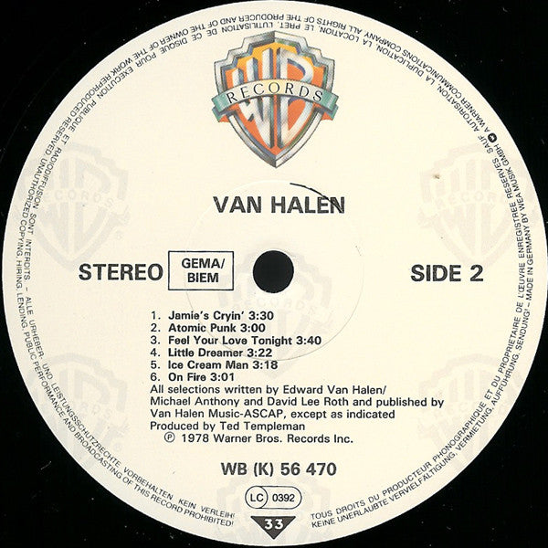 Van Halen : Van Halen (LP, Album, RE)