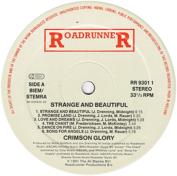Crimson Glory : Strange And Beautiful (LP, Album)