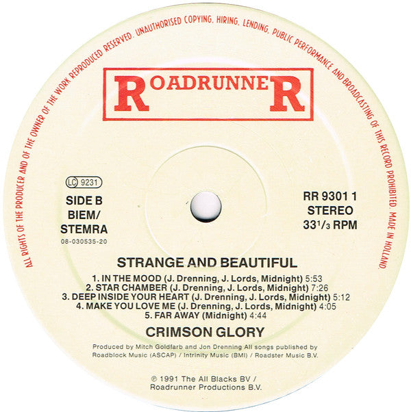 Crimson Glory : Strange And Beautiful (LP, Album)