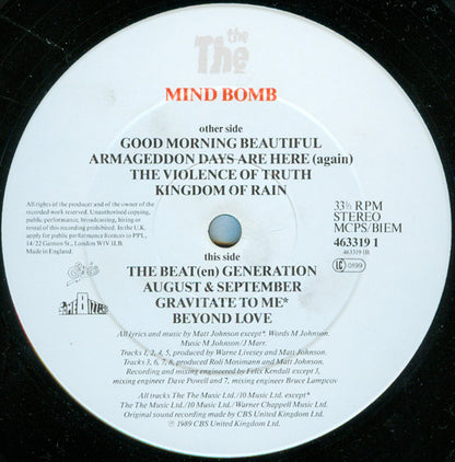 The The : Mind Bomb (LP, Album, Ltd)