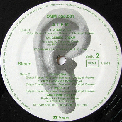 Tangerine Dream : Atem (LP, Album)