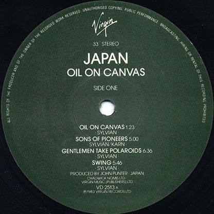 Japan : Oil On Canvas (2xLP, Album, EMI)