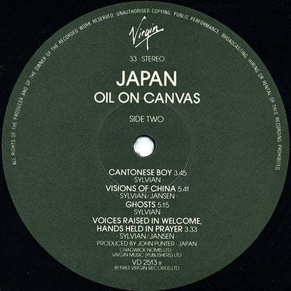 Japan : Oil On Canvas (2xLP, Album, EMI)