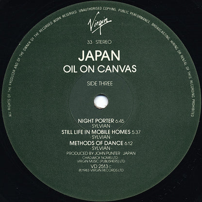Japan : Oil On Canvas (2xLP, Album, EMI)