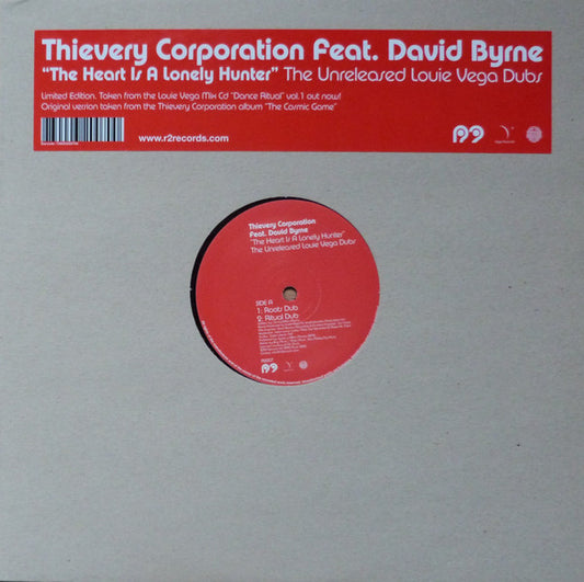 Thievery Corporation Feat. David Byrne : The Heart Is A Lonely Hunter (The Unreleased Louie Vega Dubs) (12", Ltd)