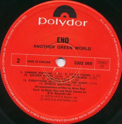 Brian Eno : Another Green World (LP, Album, RE, RP)