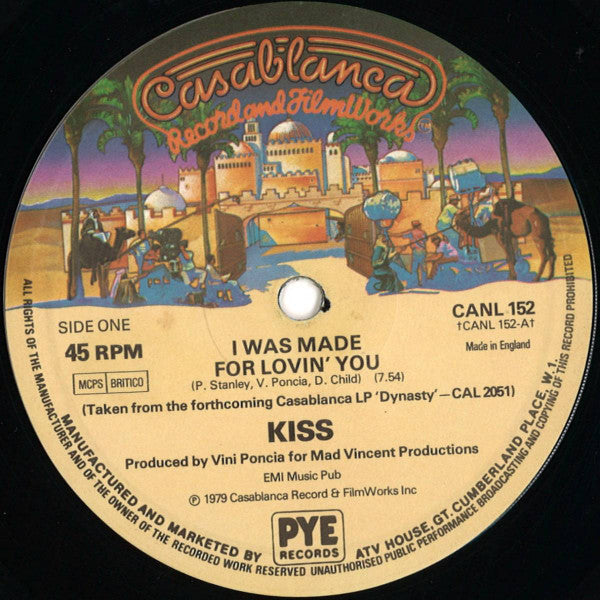 Kiss : I Was Made For Lovin' You (12", Single)