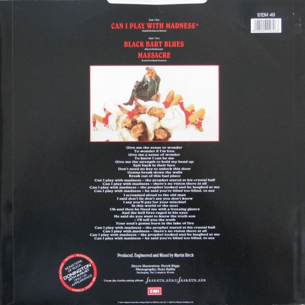 Iron Maiden : Can I Play With Madness (12", Single, Bla)