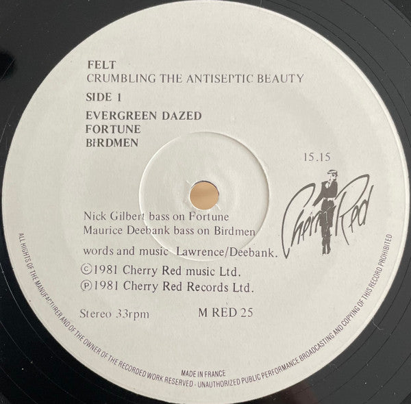 Felt : Crumbling The Antiseptic Beauty (LP, Album, RP)