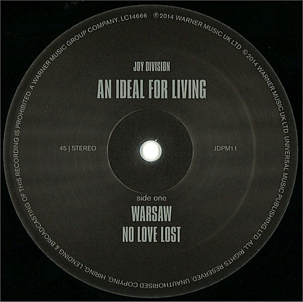 Joy Division : An Ideal For Living (12", EP, RSD, Ltd, RE)