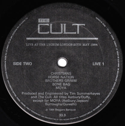 The Cult : Live At The Lyceum - London - 20th May 1984 (LP, Album)