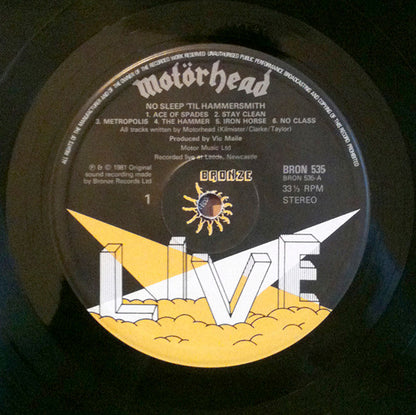 Motörhead : No Sleep 'til Hammersmith (LP, Album, 'Li)