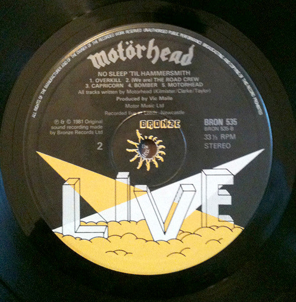 Motörhead : No Sleep 'til Hammersmith (LP, Album, 'Li)