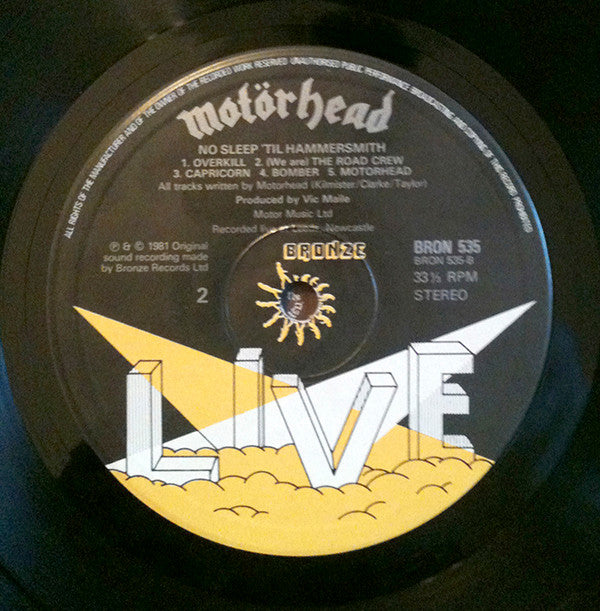 Motörhead : No Sleep 'til Hammersmith (LP, Album, 'Li)