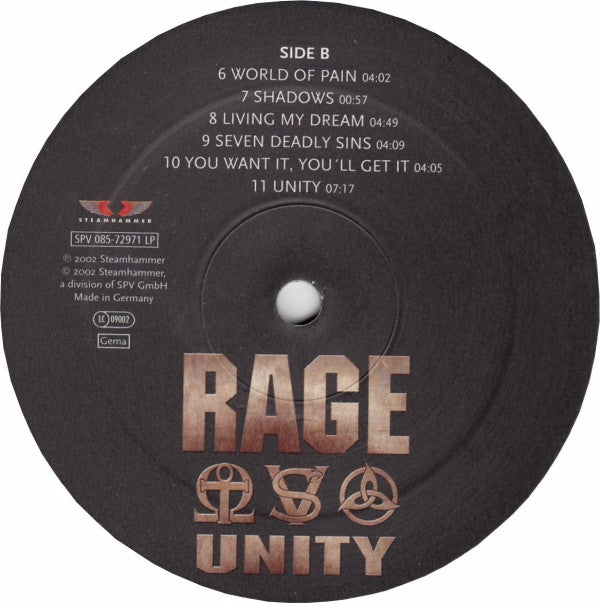 Rage (6) : Unity (LP, Album, Gat)