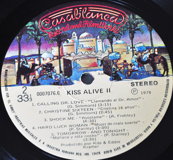 Kiss : Alive II (LP, Album, Sin)
