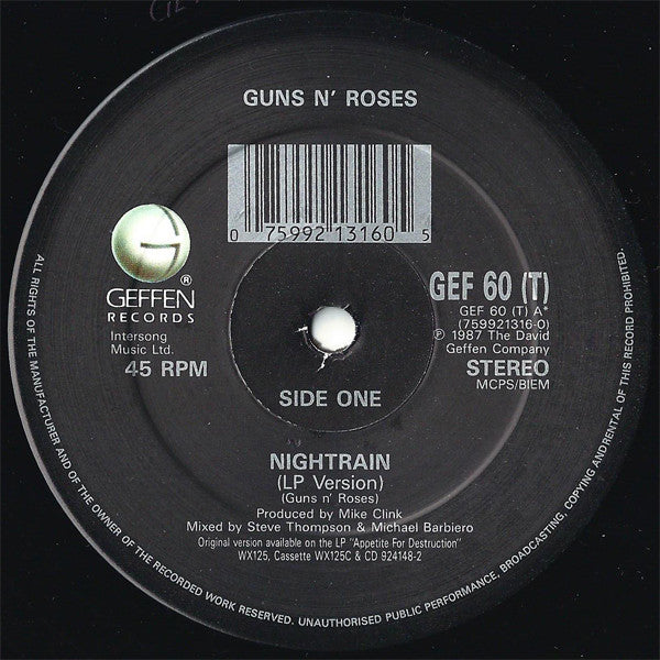 Guns N' Roses : Nightrain (12", Single)
