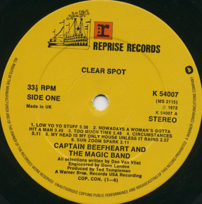 Captain Beefheart And The Magic Band : Clear Spot (LP, Album, RE)