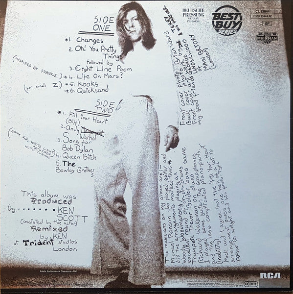 David Bowie : Hunky Dory (LP, Album, RE)