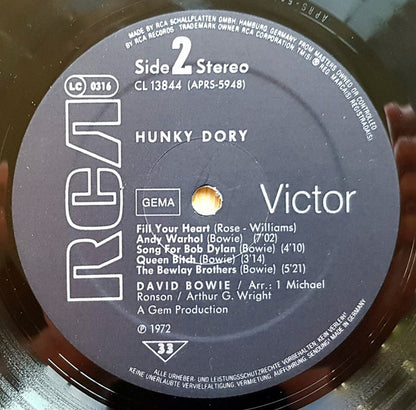 David Bowie : Hunky Dory (LP, Album, RE)