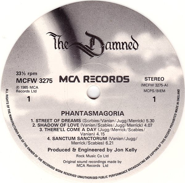 The Damned - Phantasmagoria (LP, Album, MP, Whi) (Very Good Plus