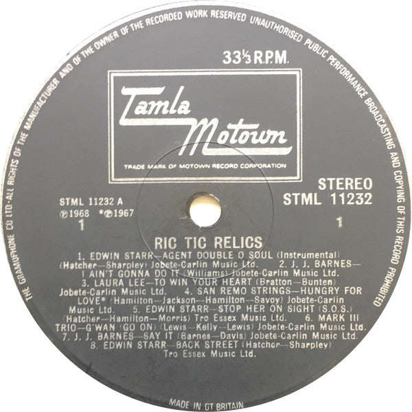 Various : Ric-Tic Relics (LP, Comp)