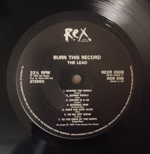 The Lead : Burn This Record  (LP)