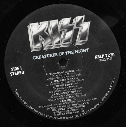 Kiss : Creatures Of The Night (LP, Album, PRC)
