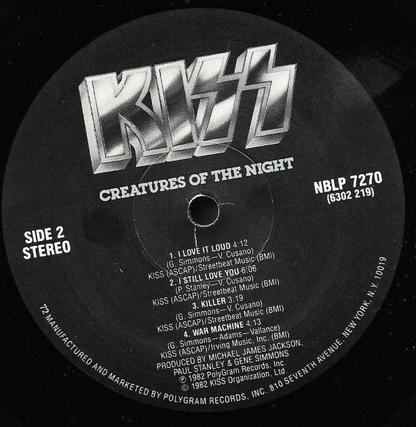 Kiss : Creatures Of The Night (LP, Album, PRC)