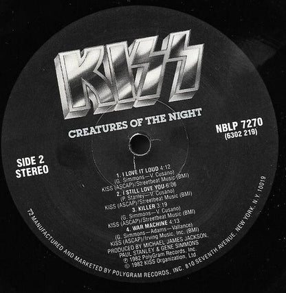 Kiss : Creatures Of The Night (LP, Album, PRC)