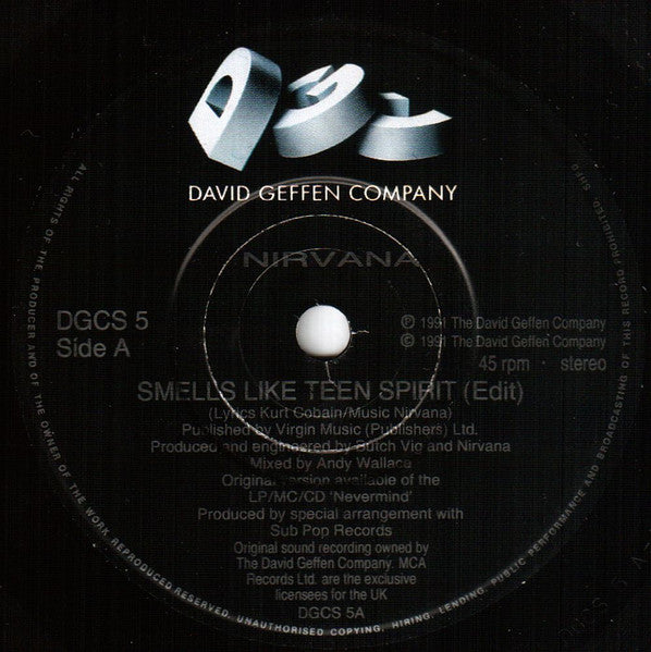 Nirvana : Smells Like Teen Spirit (7", Single, Pap)