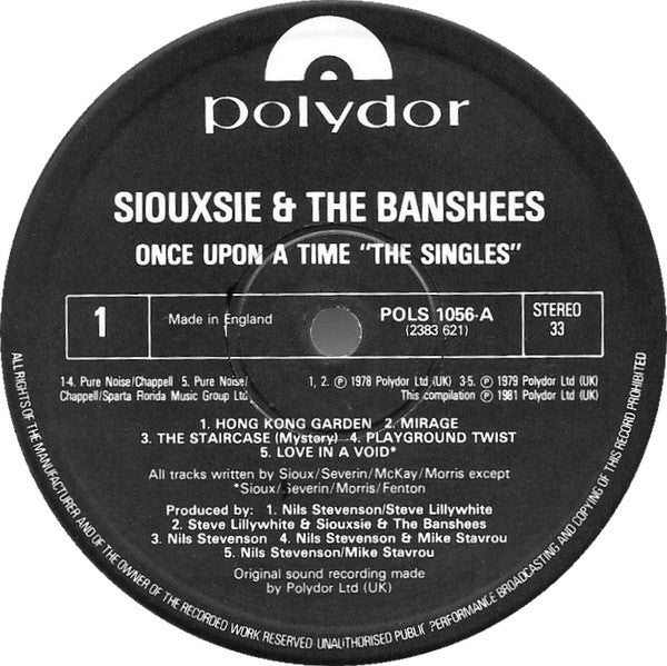 Siouxsie And The Banshees* : Once Upon A Time/The Singles (LP, Album, Comp)
