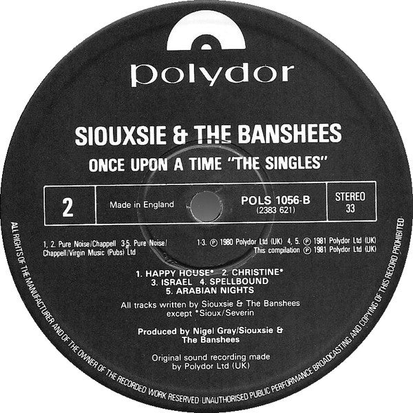 Siouxsie And The Banshees* : Once Upon A Time/The Singles (LP, Album, Comp)