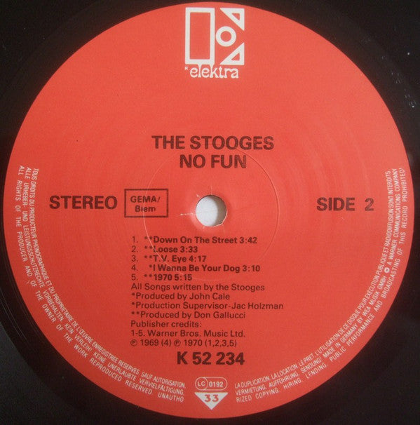 The Stooges Featuring Iggy Pop : No Fun (LP, Comp, RE)