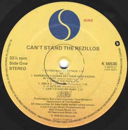 The Rezillos : Can't Stand The Rezillos (LP, Album)