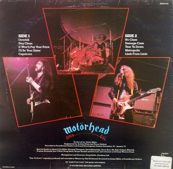 Motörhead : Overkill (LP, Album, RE)